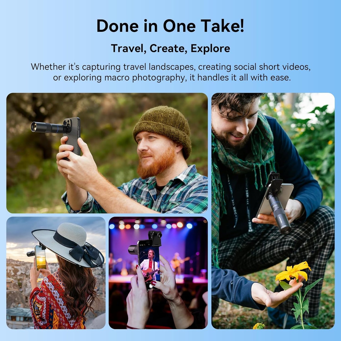 APEXEL 10X Tele-Macro Pro Dual Lens 2-in-1, Portable Clip-On Telephoto Macro Lens for iPhone, Compatible with Samsung & Almost All Smartphones, Pro Photography for Travel, Concert, Exploration