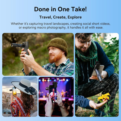 APEXEL 10X Tele-Macro Pro Dual Lens 2-in-1, Portable Clip-On Telephoto Macro Lens for iPhone, Compatible with Samsung & Almost All Smartphones, Pro Photography for Travel, Concert, Exploration