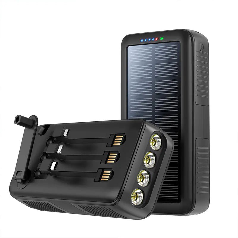 Outdoor Portable 30000mAh Power bank PLUS Emergency Solar Charger with Cable and Multiple Light Mode