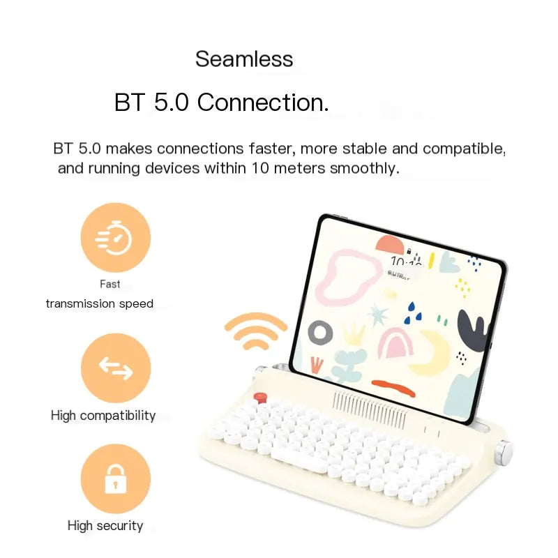 Retro Stylish Bluetooth Wireless Office Typewriter