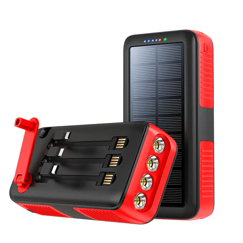 Outdoor Portable 30000mAh Power bank PLUS Emergency Solar Charger with Cable and Multiple Light Mode