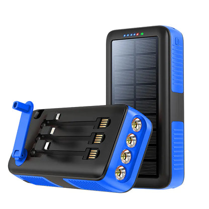 Outdoor Portable 30000mAh Power bank PLUS Emergency Solar Charger with Cable and Multiple Light Mode